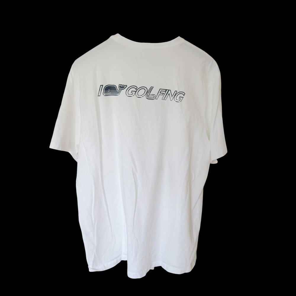 Vineyard Vines XL White I Love Golfing Short Sleeve Pocket T-Shirt Cotton